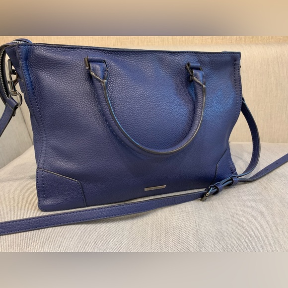 Rebecca Minkoff Royal Blue Purse with Silver Accents and Crossbody Strap - Picture 7 of 7